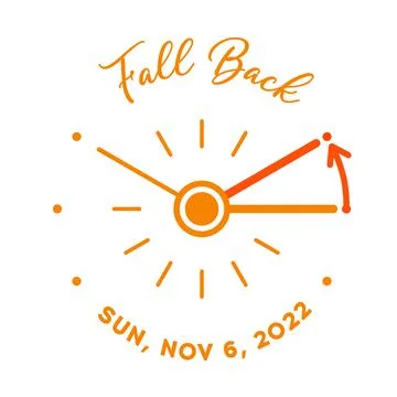 Daylight Saving Time ends at 2022, 6 november. banner. Illustrazione stock