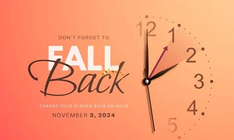 Daylight saving time ends. Fall back concept banner Stock Illustration