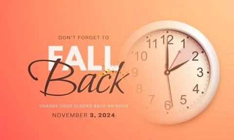 Daylight saving time ends. Fall back concept banner Stock Illustration