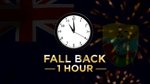 Daylight saving time fall back concept featuring a wall clock with Saint He.. Vidéo 346542460