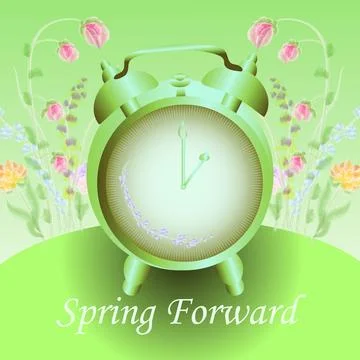 Daylight saving time. Fresh spring colors. vector image Illustrazione stock