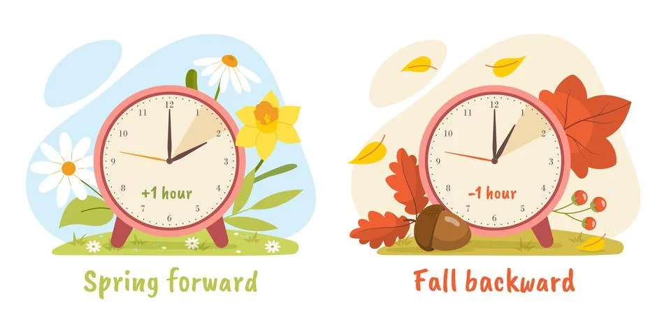Daylight saving time vector concept Stock Illustration
