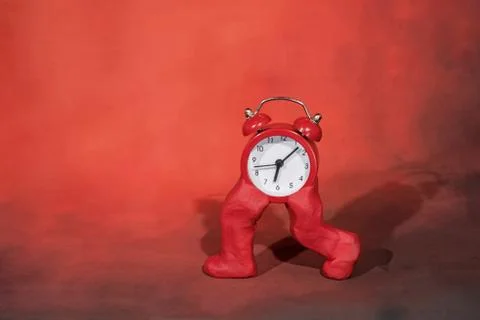 Daylight Saving Time. Wall Clock going to winter time. Stock Photos