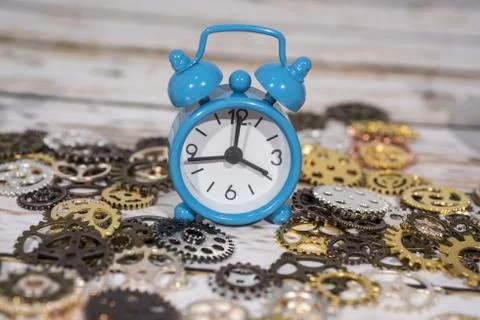 Daylight Saving Time. Wall Clock going to winter time. Autumn abstraction. Stock Photos