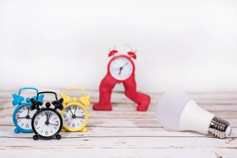 Daylight Saving Time. Wall Clock going to winter time. Autumn abstraction. Fa Stock Photos