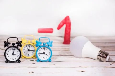 Daylight Saving Time. Wall Clock going to winter time. Autumn abstraction. Fa Stock Photos