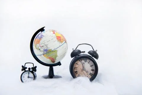 Daylight Saving Time. Wall Clock going to winter time. Autumn abstraction. Fa Stock Photos