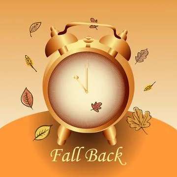 Daylight saving time. Warm autumn colors. vector image Illustrazione stock
