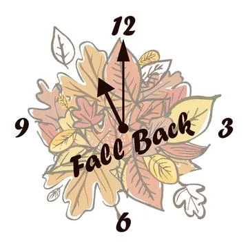 Daylight saving time. Warm autumn colors. vector image Illustrazione stock