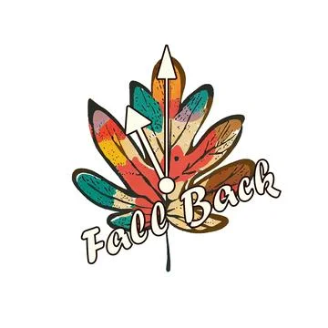 Daylight saving time. Warm autumn colors. vector image Illustrazione stock