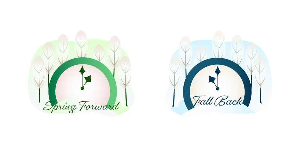 Daylight saving time. Warm autumn colors. vector image Illustrazione stock