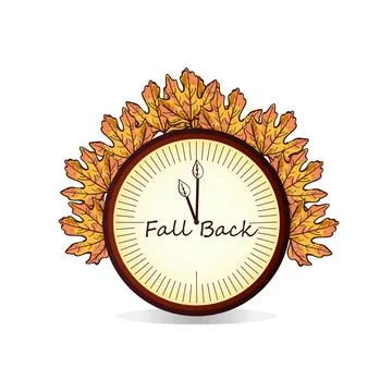 Daylight saving time. Warm autumn colors. vector image Stock Illustration