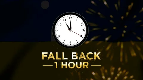 Daylight savings time concept featuring an analog wall clock showing fall b.. Stock Footage 346542494