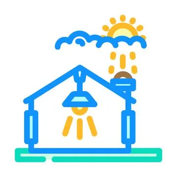 Daylight sensor lighting control color icon vector illustration Stock Illustration