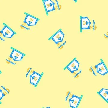 Daylight sensor lighting control vector seamless pattern Stock Illustration