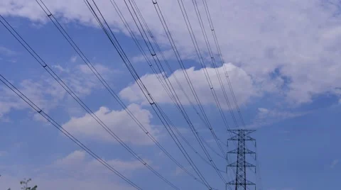 Daylight sky with electricity time lapse Stock Footage 51203011