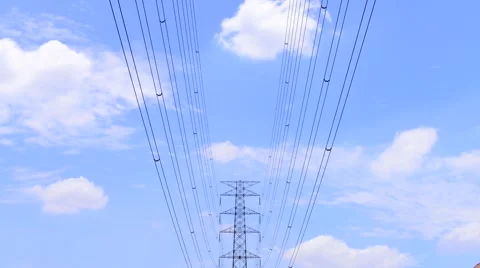 Daylight sky with electricity time lapse Stock Footage 51203405