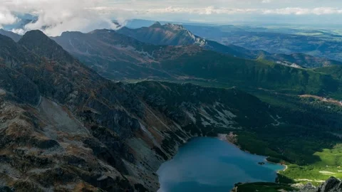 Daylight Time-Lapse: Tranquil Tatra Lakeside  Cloudy Skies Stock Footage 308189384
