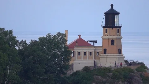 Daylight view of Split Rock Lighthouse, Two Harbors MN Stock Footage 124166269
