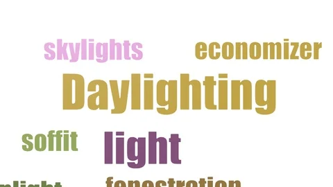 Daylighting Word Cloud Animated Isolated On White Vídeo Stock 103654170