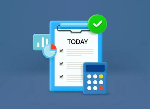 Dayly list of specification. 3d vector illustration Stock Illustration