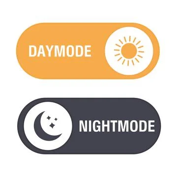 Daymode and nightmode switch button. Light and dark theme. Vector illustration Stock Illustration
