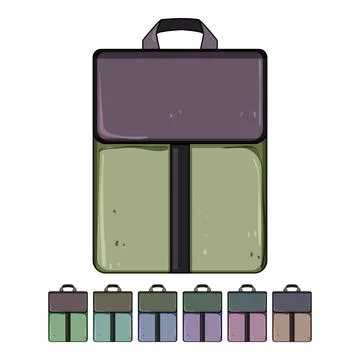 Daypack backpack cartoon vector graphic Stock Illustration