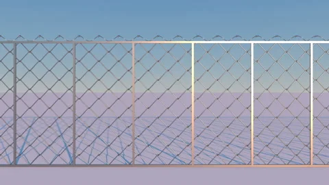 Days behind bars in prison go one by one. Barbed wire grill on the background of Stock Footage 128303515