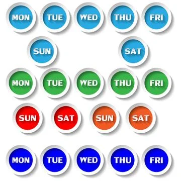Days buttons Stock Illustration