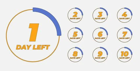 Days countdown banner. Web banner with calendar, numbers and days left text. Illustrazione stock