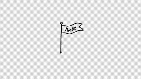 Days of the week 2d flag animation 库存影片 163005057