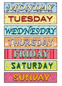 Days of the week Stock Illustration