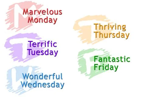 Days of the Week Stock Illustration