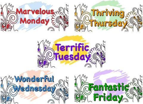 Days of the Week Stock Illustration