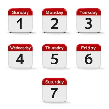 Days of the week Illustrazione stock