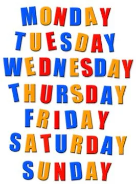 Days of the week Illustrazione stock