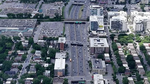 Daytime aerial highway Stock Footage 280207302