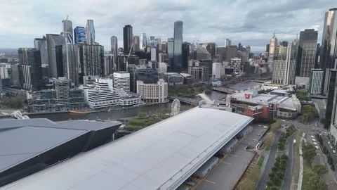 Daytime aerials over Melbourne Stock Footage 317713032