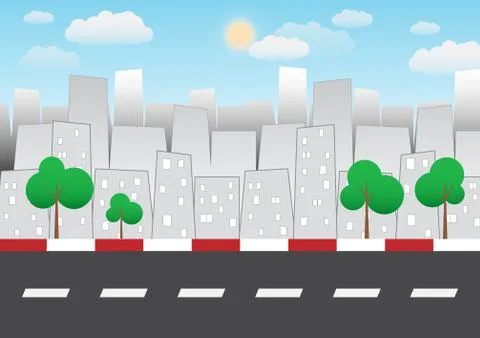 Daytime city background Stock Illustration