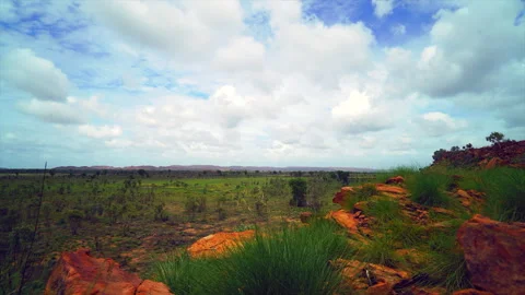 Daytime clouds Time lapse Looma Camballin Kimberley Outback Australia WA Video stock 267009707