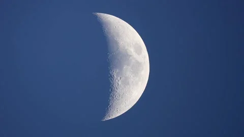 Daytime Crescent Moon Stock Footage 157703813