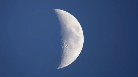 Daytime Crescent Moon Stock Footage 157703860