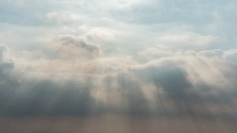 Daytime dark clouds Jesus light Tyndall light time-lapse photography Stock Footage 282050543