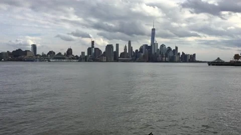A daytime establishing shot dx view downtown Manhattan financial district and Stock Footage 68508291