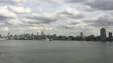 A daytime establishing shot dx view downtown Manhattan financial district Stock Footage 68508444