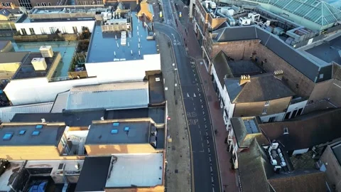 Daytime flight over the main street Stock Footage 254363795