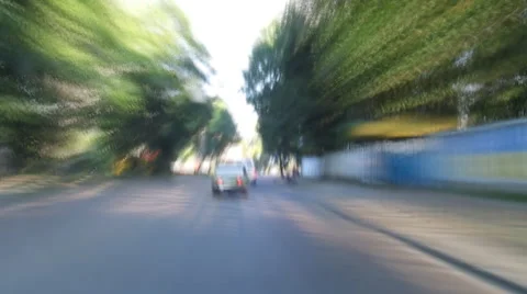 Daytime freeway driving into city with motion blur time lapse Stock Footage 40539614