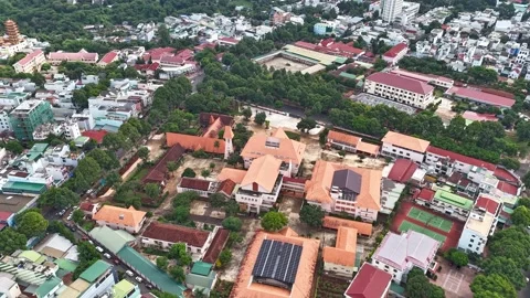 Daytime hyperlapse around Buon Ma Thuot Bishop's House Stock Footage 340880847
