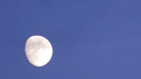 Daytime Moon With Clouds Stock Footage 81528530