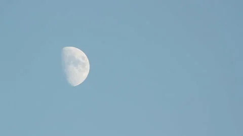 Daytime Moon In Daylight Passing Timelapse Stock Footage 45527722